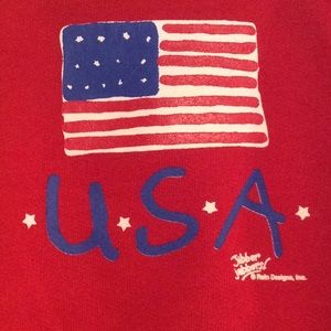 U.S.A. Flag on toddler sweatshirt, NWT, 50/50